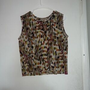 Abstract Patterned Sleeveless Blouse